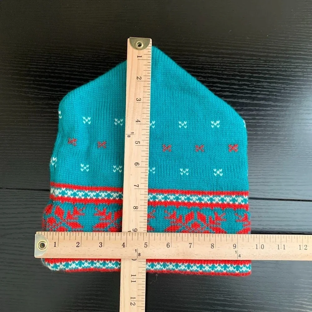 Vintage Vermont Originals Knit Winter Ski Hat Beanie Snowflakes‎ 100% Wool